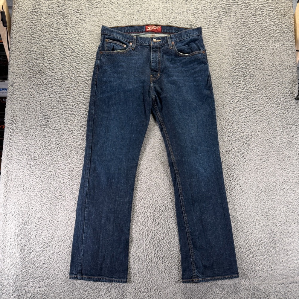 Arizona Jeans Mens 33x32 Blue Cotton Denim Bootcut Leg Travel Workwear Stretch